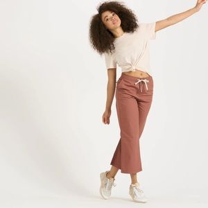 NWT Vuori womens rip stop wideleg pants xs copper orange brown ankle crop